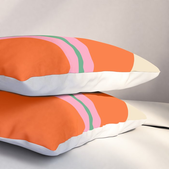 Retro Groove Colorful Vibrant Abstract Pattern Pillow Sham Gallery Image 3