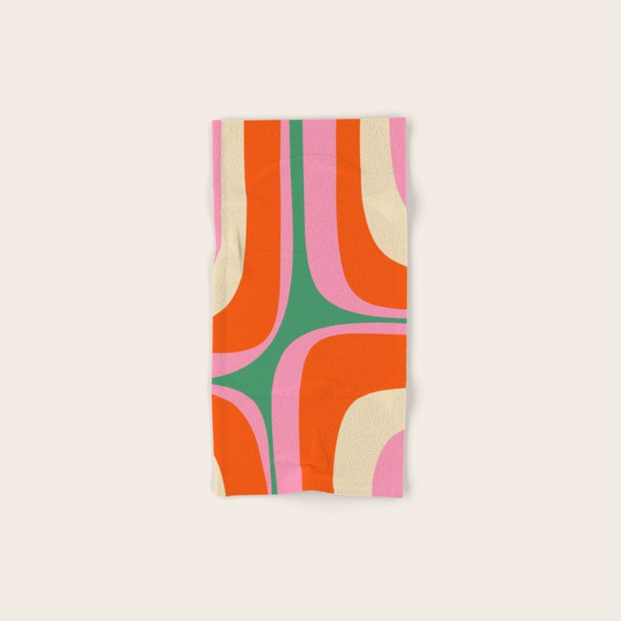 Retro Groove Colorful Vibrant Abstract Pattern Bath Towel Gallery Image 1