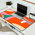 Retro Groove Colorful Vibrant Abstract Pattern Desk Mat Gallery Image 2