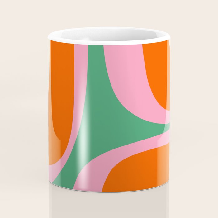 Retro Groove Colorful Vibrant Abstract Pattern Coffee Mug Gallery Image 4