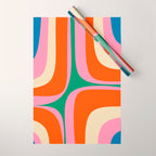Retro Groove Colorful Vibrant Abstract Pattern Wrapping Paper Gallery Image 1