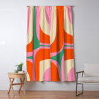 Retro Groove Colorful Vibrant Abstract Pattern Window Curtain Gallery Image 5