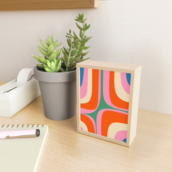 Retro Groove Colorful Vibrant Abstract Pattern Mini Art Print Gallery Image 2