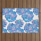 Rosette Succulents - Blue Palette Outdoor Rug Gallery Image 1