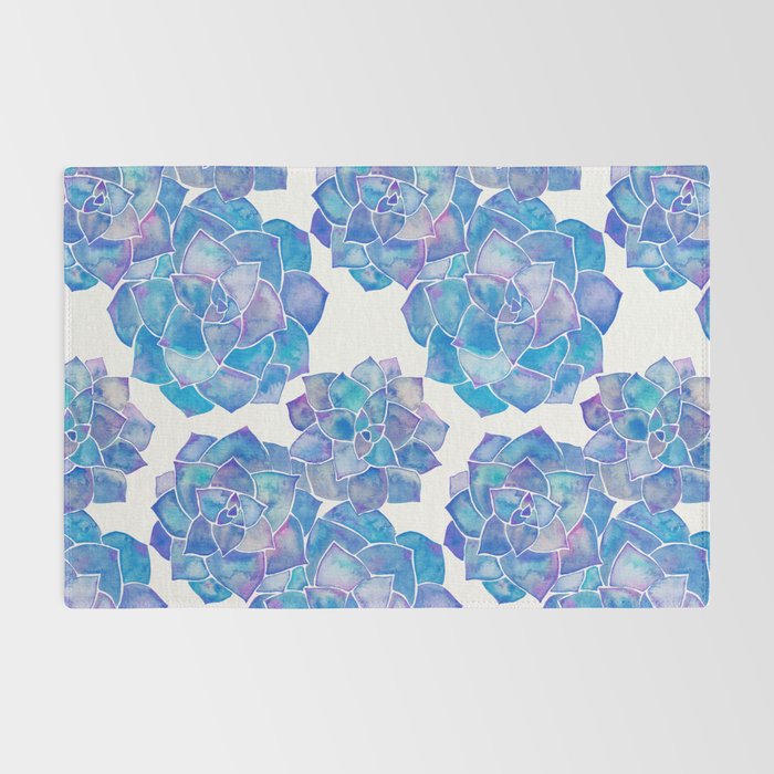 Rosette Succulents - Blue Palette Rug Gallery Image 2
