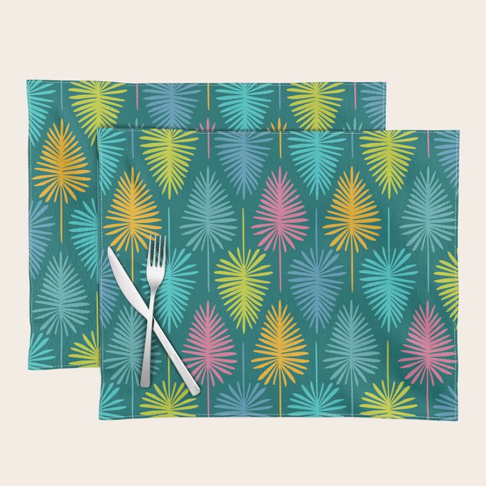 Bright Tropical Botanical Pattern Placemat Gallery Image 1