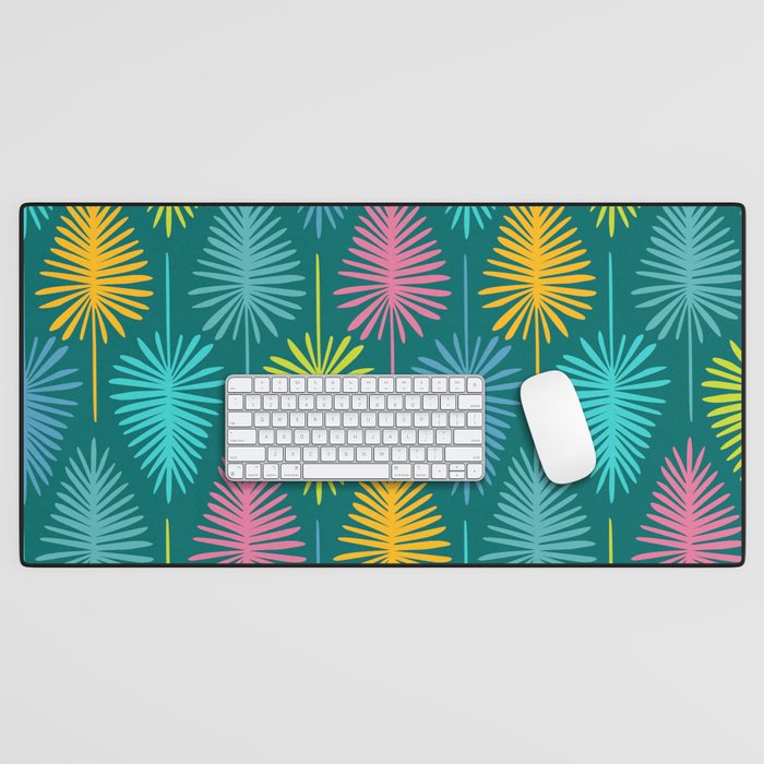 Bright Tropical Botanical Pattern Desk Mat Gallery Image 1