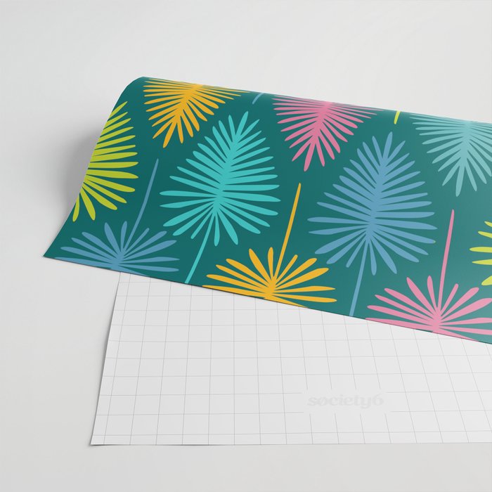 Bright Tropical Botanical Pattern Wrapping Paper Gallery Image 2