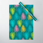 Bright Tropical Botanical Pattern Wrapping Paper Gallery Image 1