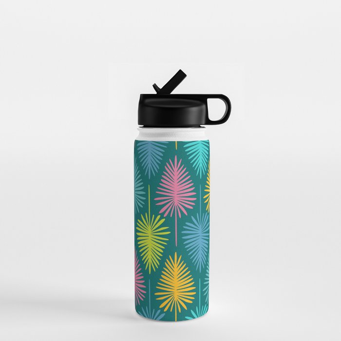 Bright Tropical Botanical Pattern Water Bottle Gallery Image 1