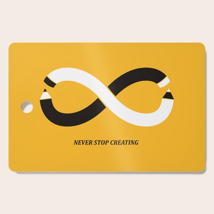 Never stop creating (the infinity pencil) Cutting Board Gallery Image 1