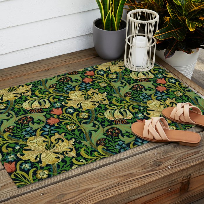 William Morris "Golden Lily" 4 Outdoor Rug Gallery Image 2