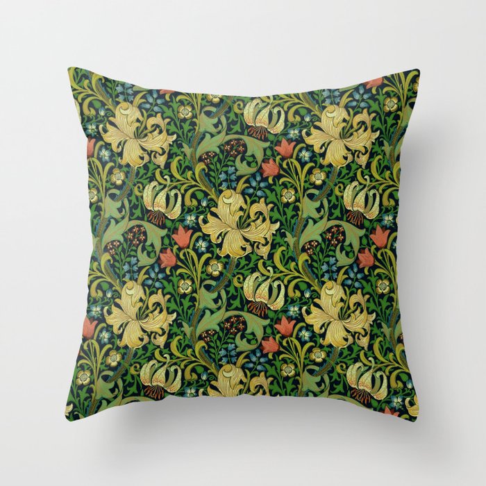 William Morris "Golden Lily" 4 Throw Pillow Gallery Image 1