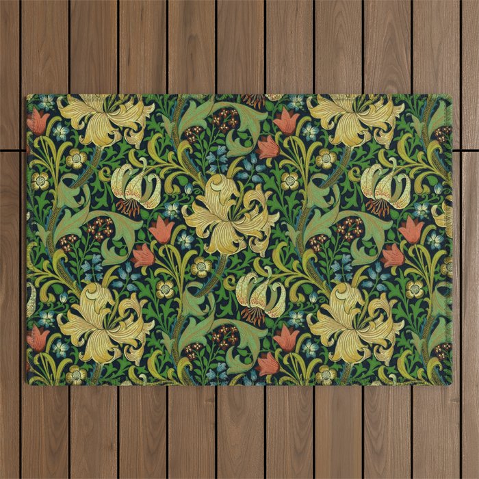 William Morris "Golden Lily" 4 Outdoor Rug Gallery Image 1