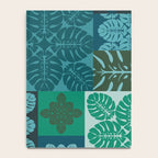 Hawaiian Monstera Quilt pattern Blues Notebook Gallery Image 4