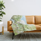 Wild flower meadow picnic in the French countryside Throw Blanket Gallery Image 1