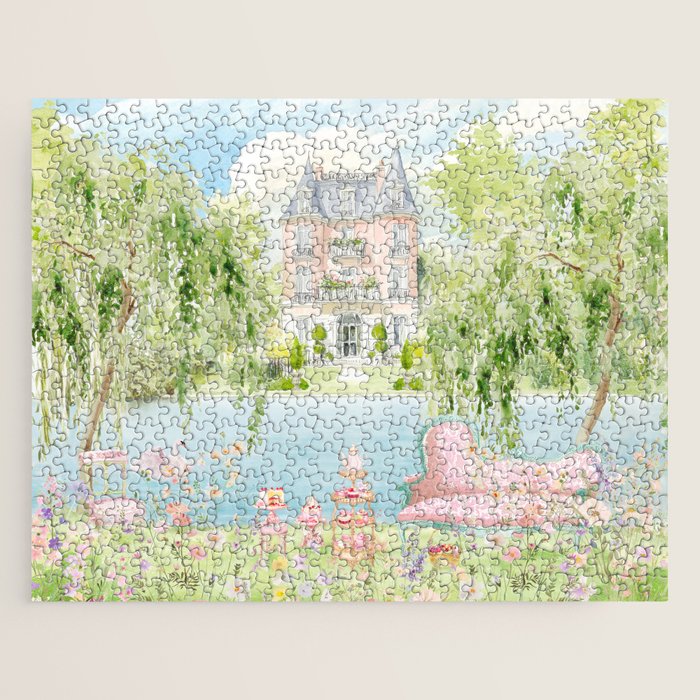 Wild flower meadow picnic in the French countryside Jigsaw Puzzle Gallery Image 1