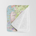Wild flower meadow picnic in the French countryside Throw Blanket Gallery Image 3