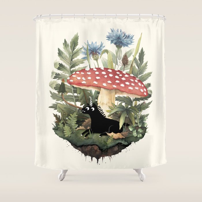 Tiny Unicorn Shower Curtain