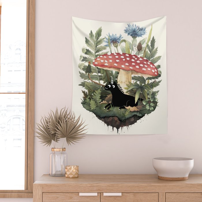 Tiny Unicorn Wall Tapestry Gallery Image 2