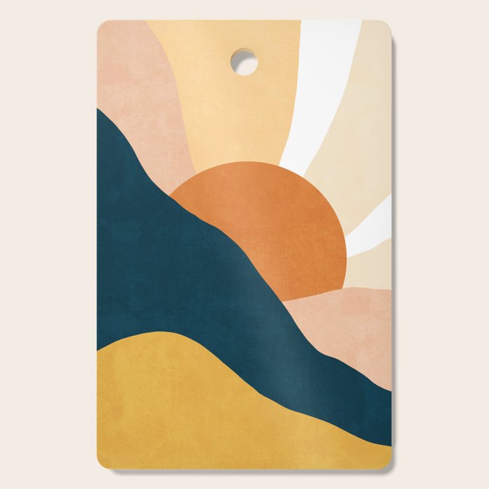 Warm Boho mountain sunset Cutting Board Gallery Image 1