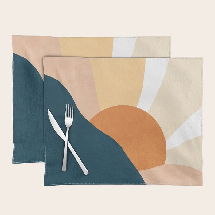 Warm Boho mountain sunset Placemat Gallery Image 1