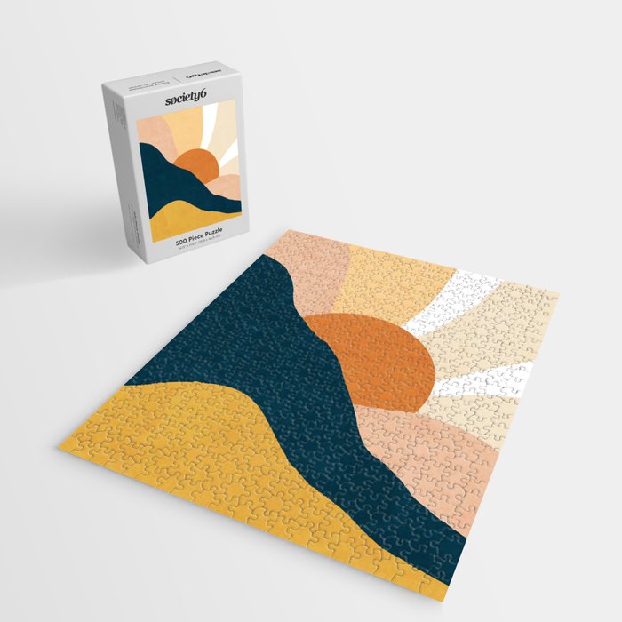 Warm Boho mountain sunset Jigsaw Puzzle Gallery Image 2