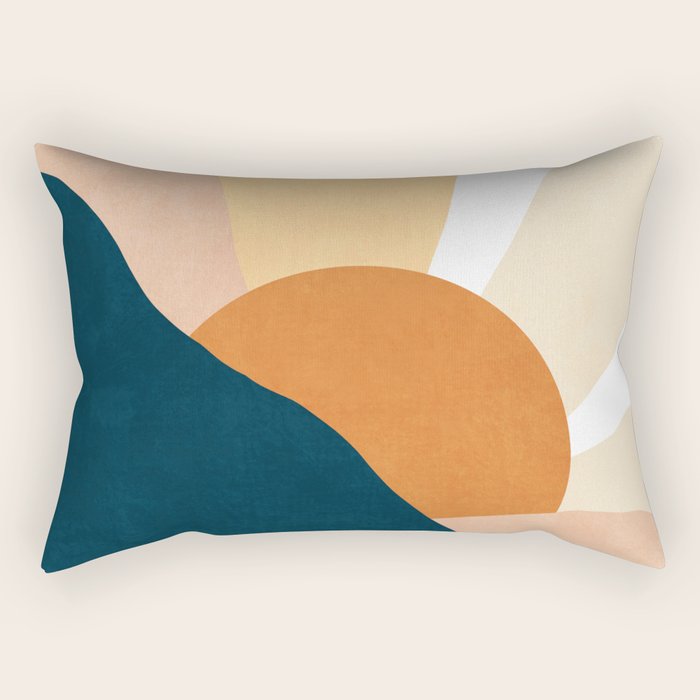Warm Boho mountain sunset Rectangular Pillow Gallery Image 2