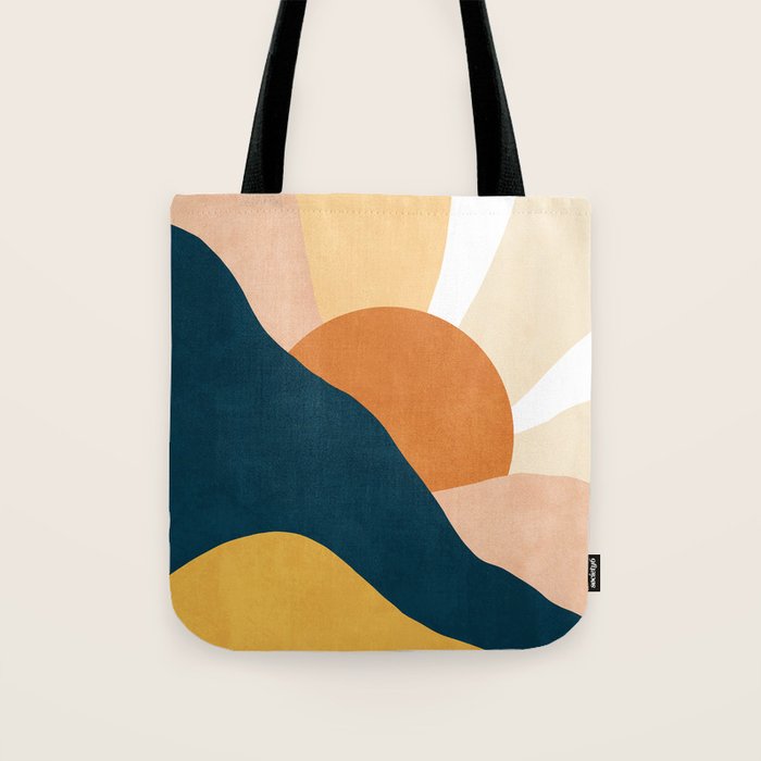 Warm Boho mountain sunset Tote Bag Gallery Image 1
