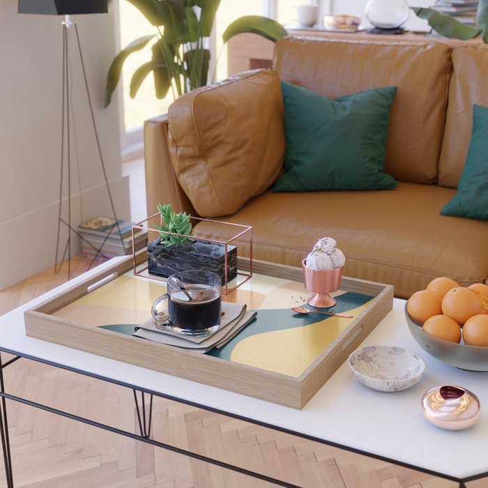 Warm Boho mountain sunset Serving Tray Gallery Image 2