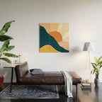 Warm Boho mountain sunset Wood Wall Art Gallery Image 2