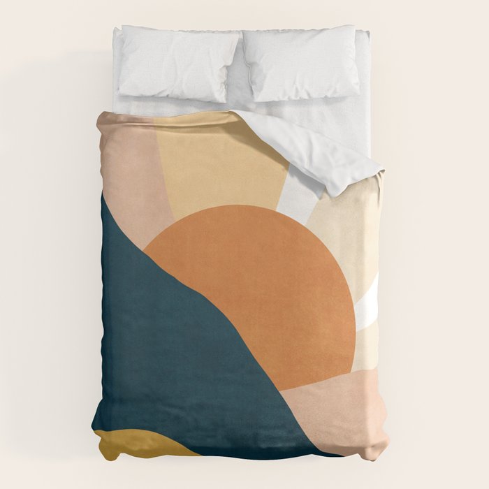 Warm Boho mountain sunset Duvet Cover Gallery Image 1
