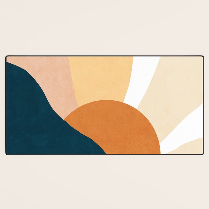 Warm Boho mountain sunset Desk Mat Gallery Image 3