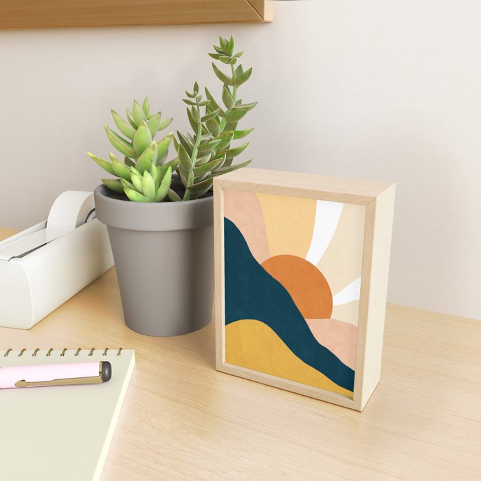 Warm Boho mountain sunset Mini Art Print Gallery Image 2