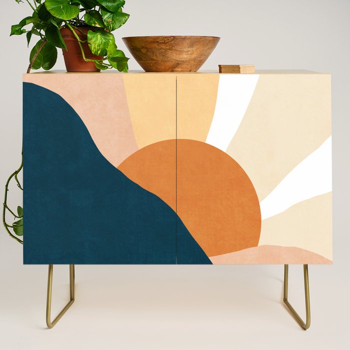 Warm Boho mountain sunset Credenza Gallery Image 1