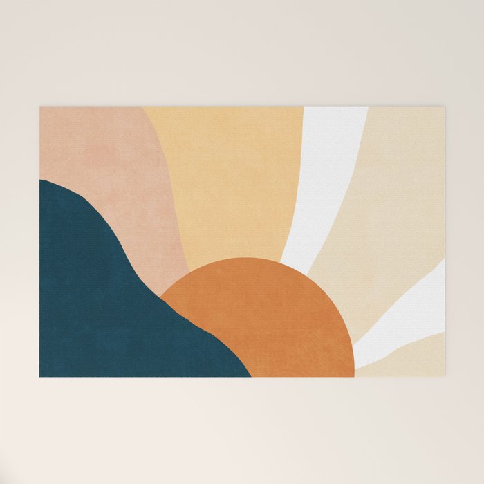 Warm Boho mountain sunset Welcome Mat Gallery Image 1