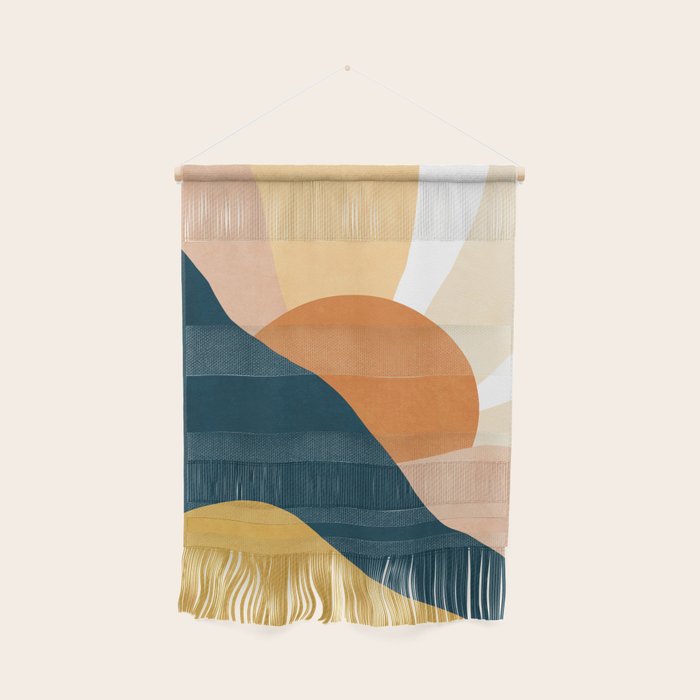 Warm Boho mountain sunset Wall Hanging Gallery Image 1