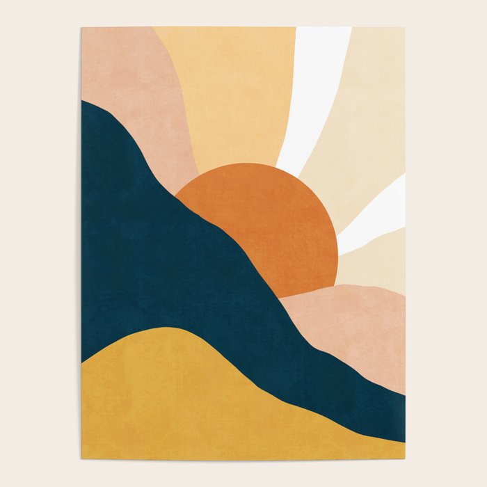 Warm Boho mountain sunset Poster Gallery Image 1