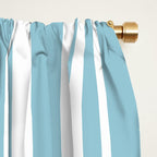 Classic Stripes XXXV - Sky Blue Window Curtain Gallery Image 2