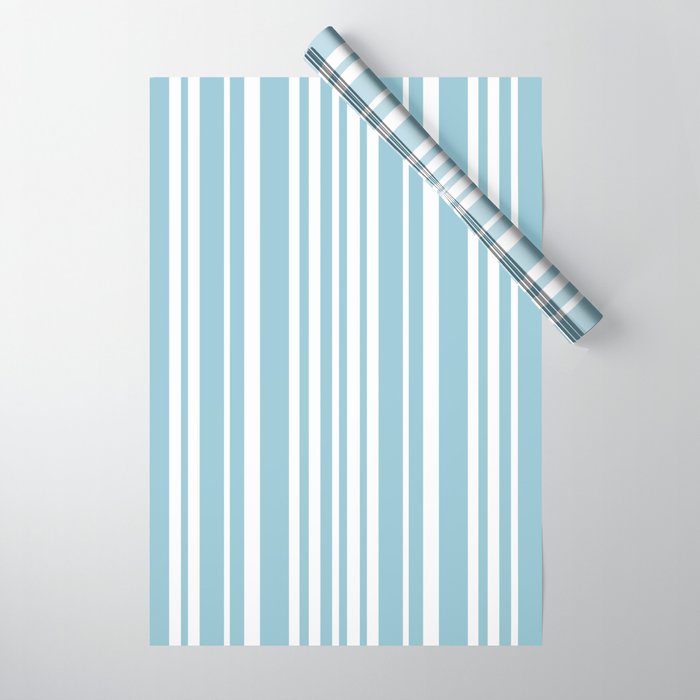 Classic Stripes XXXV - Sky Blue Wrapping Paper Gallery Image 1