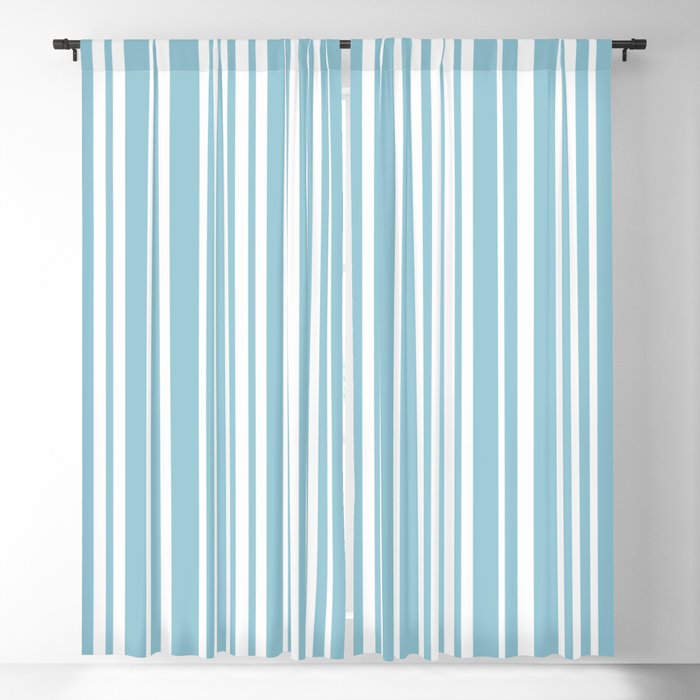 Classic Stripes XXXV - Sky Blue Window Curtain Gallery Image 1