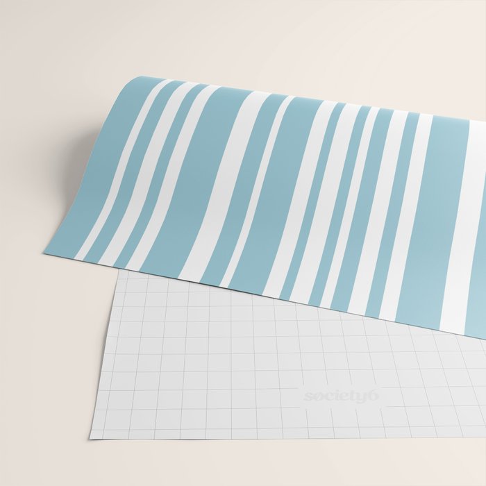 Classic Stripes XXXV - Sky Blue Wrapping Paper Gallery Image 2