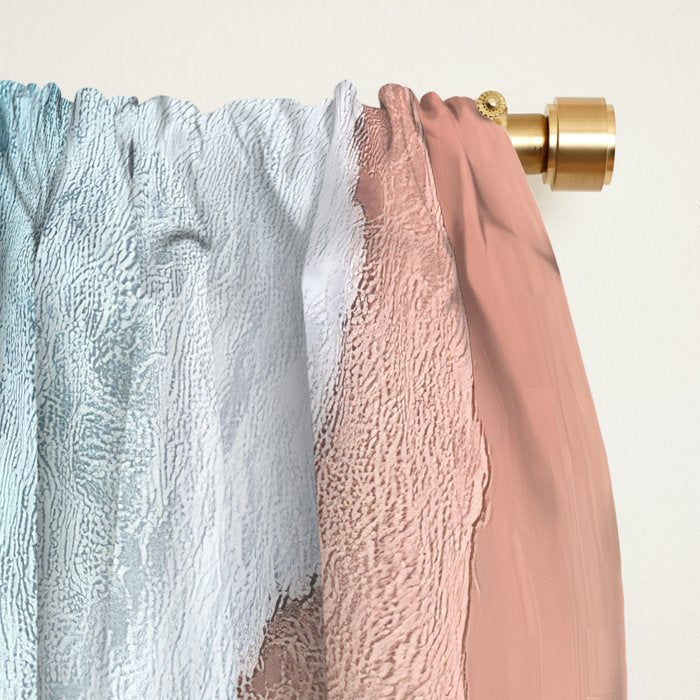 Peach Sand and Blue Sea - Coastal Aerial Photography Window Curtain Gallery Image 2