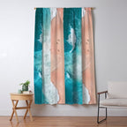 Peach Sand and Blue Sea - Coastal Aerial Photography Window Curtain Gallery Image 5