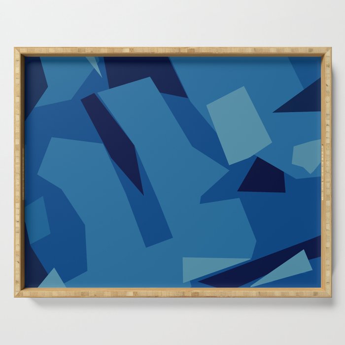 Peckham Blue Abstract Map Serving Tray Gallery Image 1