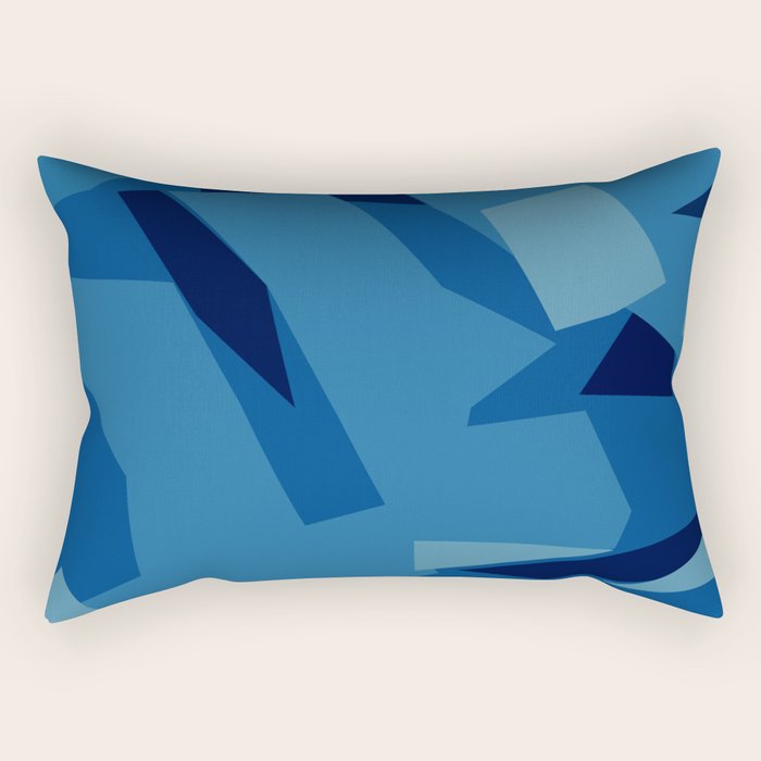 Peckham Blue Abstract Map Rectangular Pillow Gallery Image 1