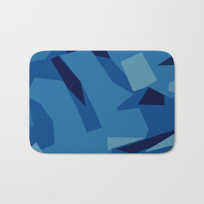 Peckham Blue Abstract Map Bath Mat Gallery Image 1