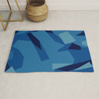 Peckham Blue Abstract Map Rug Gallery Image 1