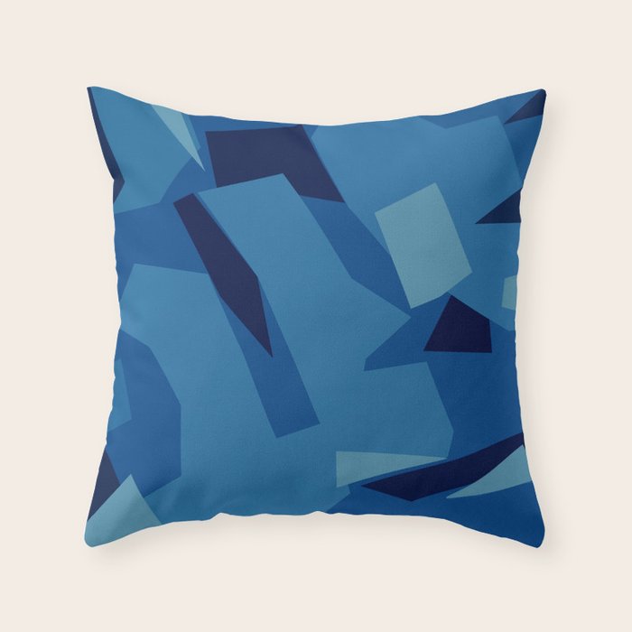 Peckham Blue Abstract Map Throw Pillow Gallery Image 1