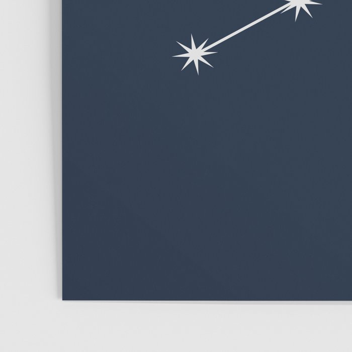 Virgo Zodiac Star Constellation Line Art Dark Blue Poster Gallery Image 3